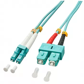 Lindy 3,0 m OM3 LC - SC Duplex InfiniBand/Glasfaserkabel 3 m Türkis