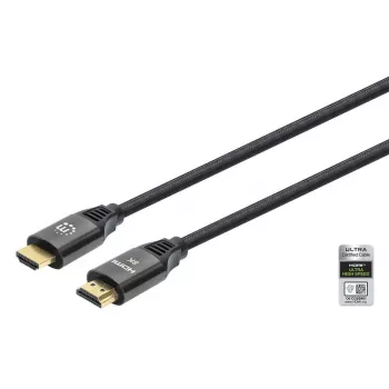 HDMI-Kabel mit Ethernet Manhattan 8K@60Hz 2m geflochten Stecker-Stecker Schwarz
