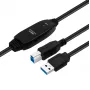 USB 3.2 Gen 1 A-B Aktivkabel MicroConnect 10 m, schwarz, USB A auf USB B