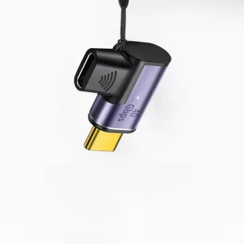 MicroConnect MC-USB4CCMF-MAGNETIC Magnetischer USB-C-Adapter, 90° gewinkelt, USB4, USB-C-Stecker auf USB-C-Buchse