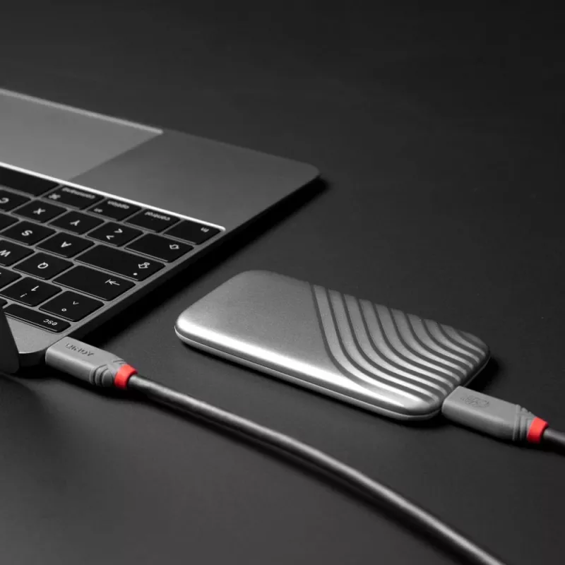 USB 4 Kabel Lindy 2m 240W Typ C 40 Gbit/s, USB4 Gen 3x2, schwarz