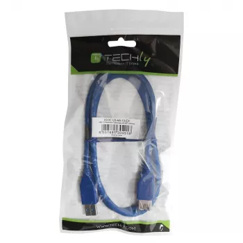 Techly USB 3.0 Verlängerungskabel A Stecker / A Buchse 3 m Blau ICOC U3-AA-30-EX