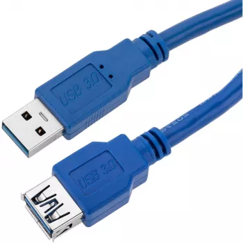 Techly USB 3.0 Verlängerungskabel A Stecker / A Buchse 0,5m blau ICOC U3-AA-005-EX