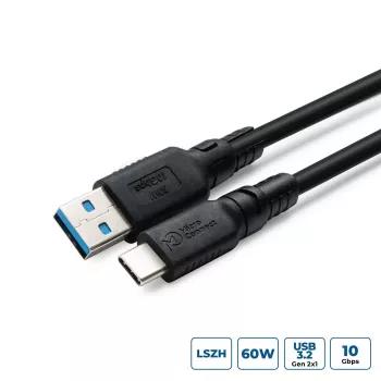 MicroConnect USB3.2AC2-LSZH ColorFlex USB-C-auf-USB-A-Kabel, USB 3.2, 60 W, 10 Gbit/s, LSZH