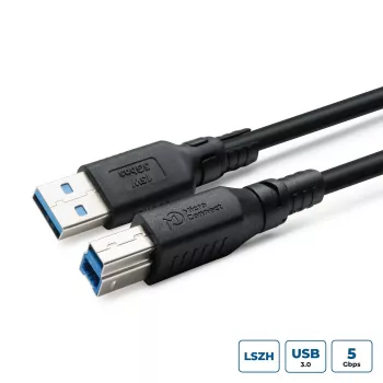 USB-A-B-Datenkabel MicroConnect USB3.0AB2B‑LSZH 2 m, USB 3.2 Gen 1 (Micro-B/B), LSZH