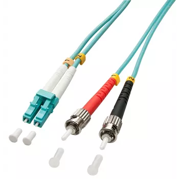 Lindy 15 m OM3 LC - ST Duplex InfiniBand/Glasfaserkabel Türkis
