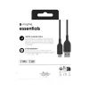 Mophie Essentials Ladekabel | 1 m USB-Kabel USB 2.0 USB A auf USB C Schwarz
