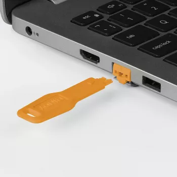 Lindy RJ45 Port Lock Key Orange Modell 47896 — Mechanischer Sicherheitsschlüssel für Netzwerk-Port-Schlösser