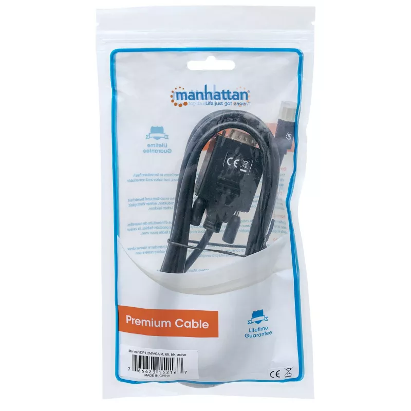 Manhattan 152167 Mini-DisplayPort-auf-VGA-Videokonverter, Schwarz