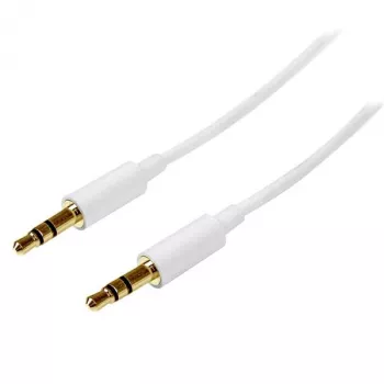 StarTech.com 1m Weißes schlank 3,5-mm-Stereo-Audiokabel – Stecker auf Stecker