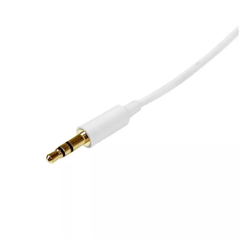 StarTech.com 1m Weißes schlank 3,5-mm-Stereo-Audiokabel – Stecker auf Stecker