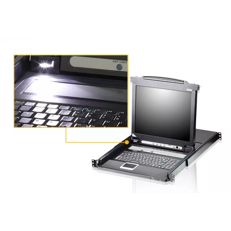 ATEN CL6700MW 17,3" Full HD Widescreen-LCD-Konsole, DVI/HDMI, 1U, Schwarz (CL6700MW-ATA-2XK06ITG)