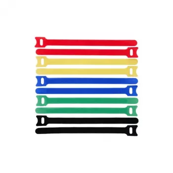 Lanview LVT-CABLESTRAPS1512-10MULTI Kabelbinder Klett-Kabelbinder Polypropylen (PP) Mehrfarbig 10 Stk.