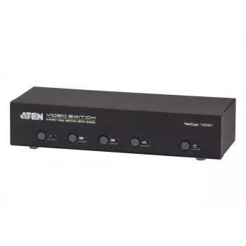 ATEN AT-VS0401, VGA, Metall, Schwarz, 65 m, 300 MHz, 1920 x 1440 Pixel