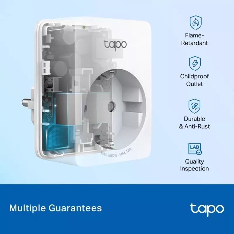 TP-Link Tapo P110 Mini smarte WLAN-Steckdose, Energieüberwachung (4 Stück)