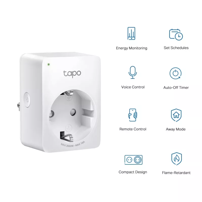 TP-Link Tapo P110 Mini smarte WLAN-Steckdose, Energieüberwachung (2 Stück)