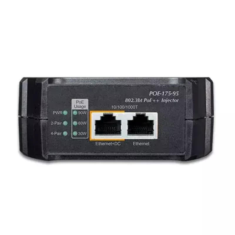 PLANET POE-175-95 Gigabit 802.3bt PoE++ Injektor, 95 W, Schwarz