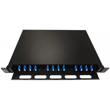 Lanview LVO-101015 LWL-Patchpanel ODF zum Herausziehen, 1U, 24 Fasern, LC, SM OS2