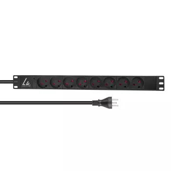 Lanview LVR-2MDK-LIC-DK8 Stromverteilungseinheit (PDU) 8 AC-Ausgänge 1U Schwarz