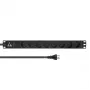 Lanview LVR-2MDK-SPD-DK8 19-Zoll-Rackmontage-Steckdosenleiste, 8x dänische Steckdosen
