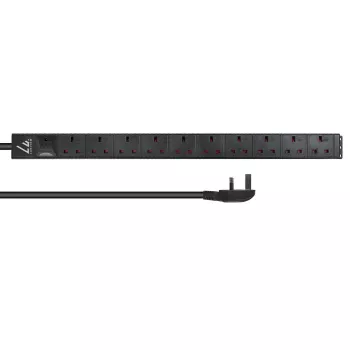 Lanview LVR-3MUK-SPD-UK10 Stromverteilereinheit (PDU) 8 AC-Ausgangsbuchsen 1,4HE Schwarz