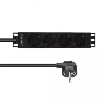 Lanview LVR-2MSCH-LIC-SCH4 10-Zoll-Steckdosenleiste, 4-fach Schuko
