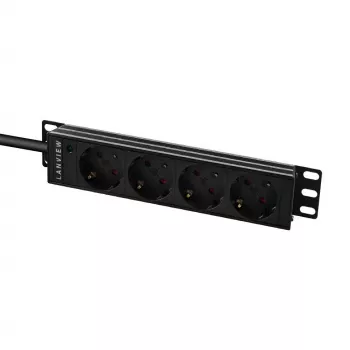 Lanview LVR-2MSCH-LIC-SCH4 10-Zoll-Steckdosenleiste, 4-fach Schuko