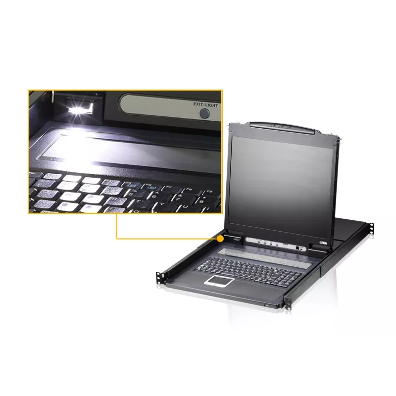KVM-Switch ATEN CL1308N Rackmontage Schwarz PS/2 USB VGA