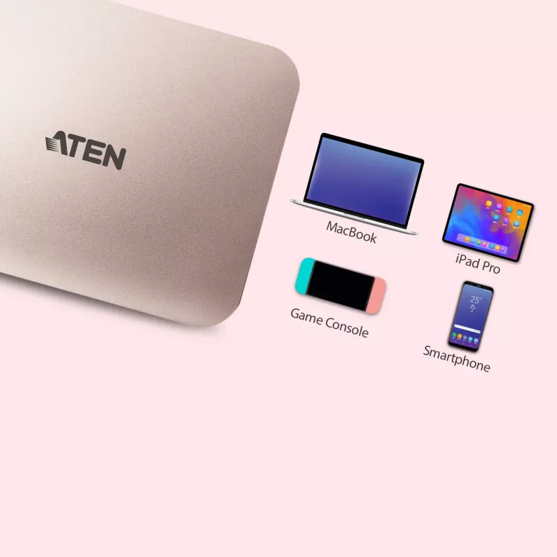 ATEN UH3235 USB-C 4K Ultra-Mini-Dock mit Power-Passthrough