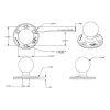 RAM Mounts RAM-D-202U runde Basis mit D-Kugel, 2,25-Zoll-Gummikugel, 93,5 mm (3,68 Zoll) Durchmesser