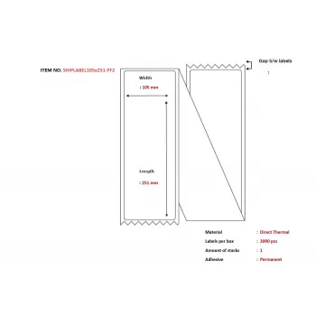 Capture SHIPLABEL105X251-FF2 Druckeretikett