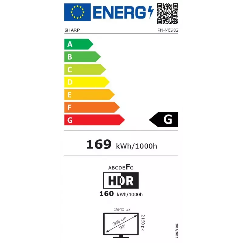 Sharp PN-ME982 Digital-Signage-Display 2,49 m (98 Zoll) LED 450 cd/m² 4K Ultra HD Schwarz Android