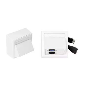 Vivolink WI221261 HDMI + USB A Steckdosenaufsatz Weiß 2 Module