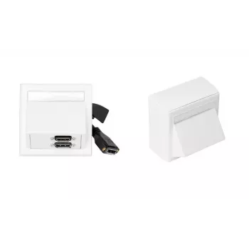 Vivolink WI221292 Steckdose HDMI + DisplayPort + 3,5 mm Weiß
