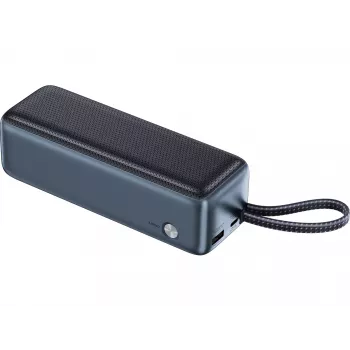 Sandberg 421-31 All-in1 Powerbank 27000 PD 240W, 27000 mAh, 5/9/12/15/20/28 V, integriertes USB-C-Kabel, Display