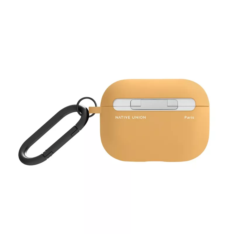Native Union Roam Hülle für AirPods Pro 2, Aluminium, Polycarbonat, Silikon, Stahl, 16 g, gelb