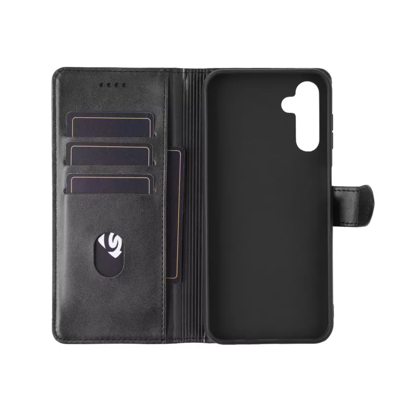 Wallet Cover eSTUFF WALES A56 Schwarz — Handy-Brieftaschenhülle, schwarz, Materialhülle
