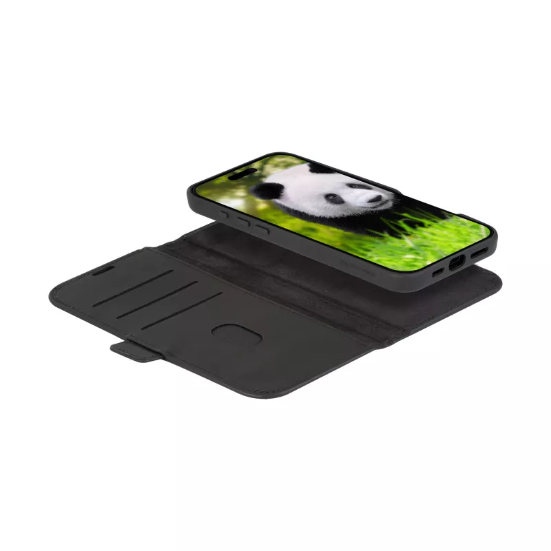 Folio Case dbramante1928 Lynge MagSafe iPhone 16 Schwarz 3 Kartenfächer
