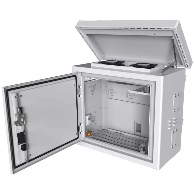Lanview RCCTV002 Midi Radius mastmontierbarer CCTV-Schrank für 4 Kameras, 600 x 300 x 550 mm, Weiß