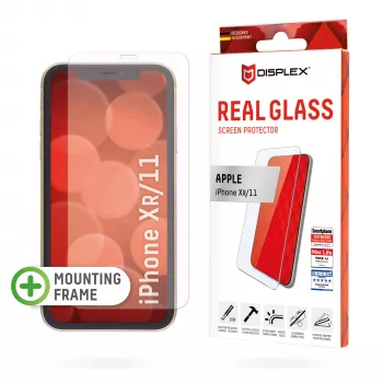Displex Displayschutzfolie (10H) für Apple iPhone XR/11, Eco-Montagerahmen, gehärtetes Glas, kratzfeste Schutzfolie, case-kompatibel