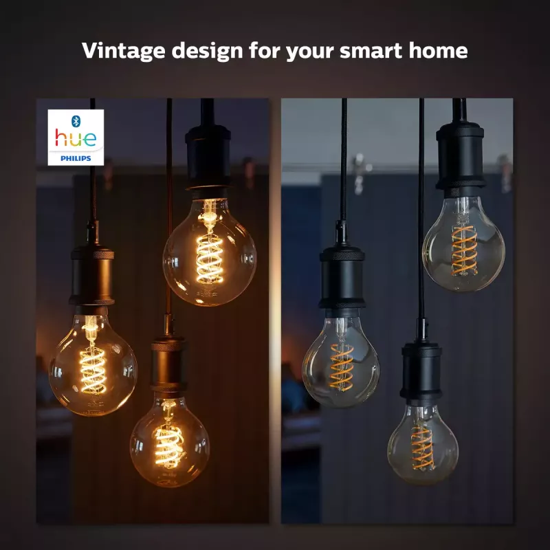 Smarte Glühbirne Philips ST64 Edison E27 Bluetooth/Zigbee, 7 W, transparent, 60×135 mm