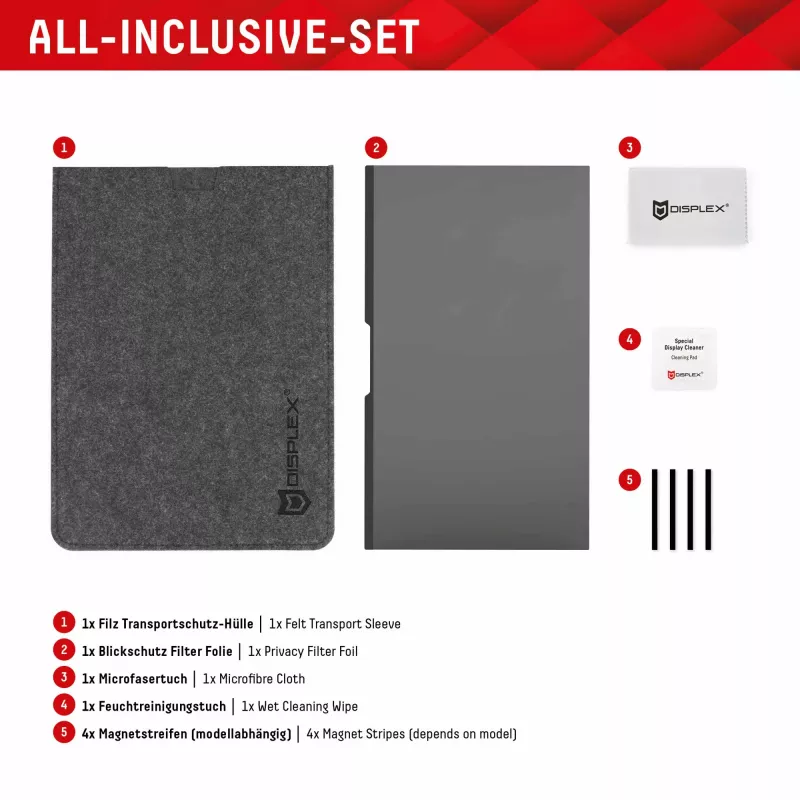 Displex PRIVACY SAFE magnetischer 2-Wege-Blickschutzfilter für MacBook Pro 14.2 Zoll Staub- und kratzfest