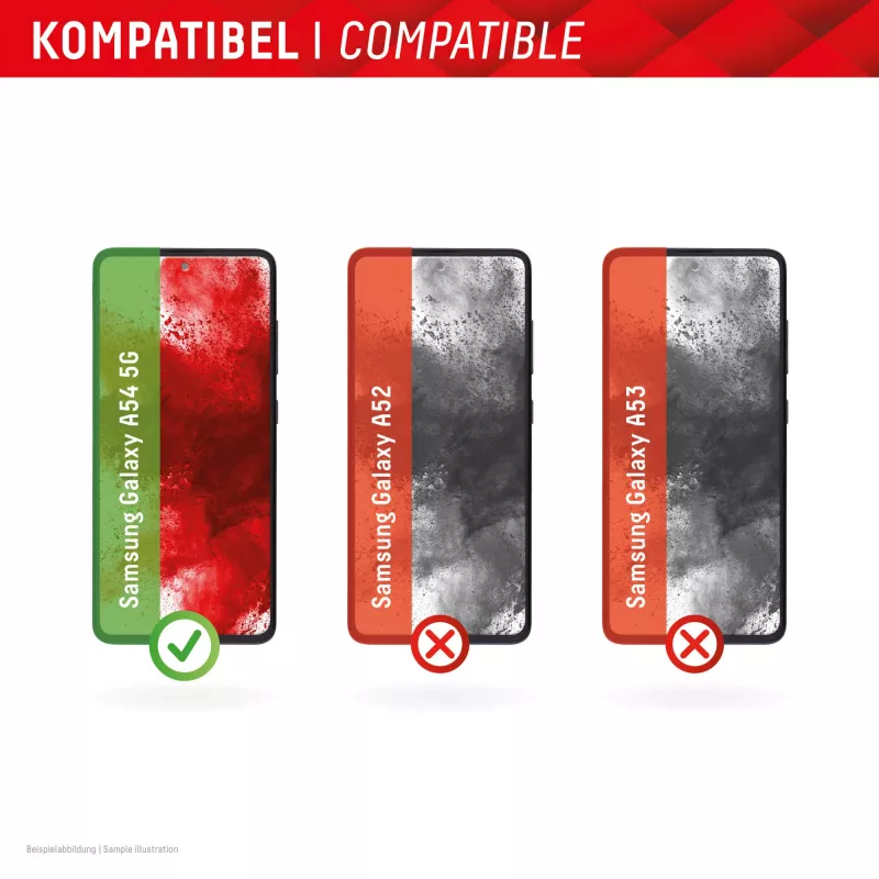 Displex Displayschutzglas (10H) für Samsung Galaxy A54 5G, Eco-Montagerahmen, kratzfest
