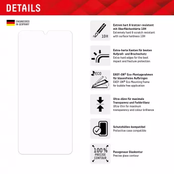 Displex Displayschutzfolie (10H) für Samsung Galaxy A34, Eco Montagerahmen, kratzfest