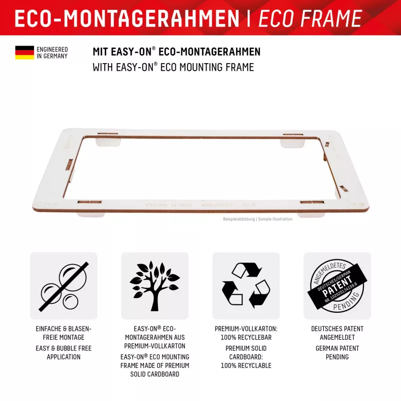 Displex Full Cover Screen Protector (10H) für Samsung Galaxy A54 5G, Eco-Montagerahmen, Full Cover