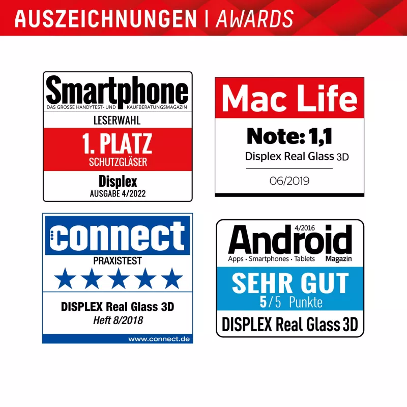 Displex Full Cover Screen Protector (10H) für Samsung Galaxy A54 5G, Eco-Montagerahmen, Full Cover