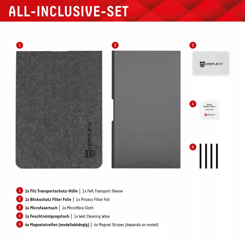 Displex PRIVACY SAFE magnetischer 2-Wege-Blickschutzfilter für MacBook Air 15 Zoll Matt 5H