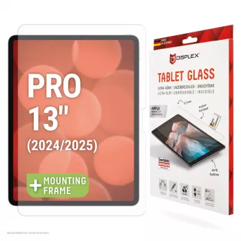 DISPLEX Tablet Glass (9H) für Apple iPad Pro 13'' (2025/2024), Eco-Montagerahmen, unzerbrechlich, ultraflach, unsichtbar