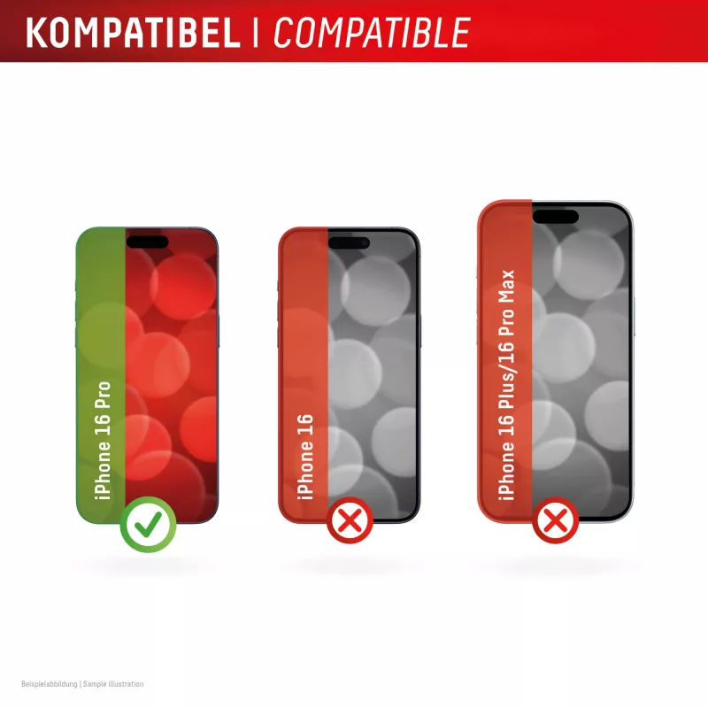 Displex Smart Glass (9H) für Apple iPhone 16 Pro, Montageaufkleber, unzerbrechlich