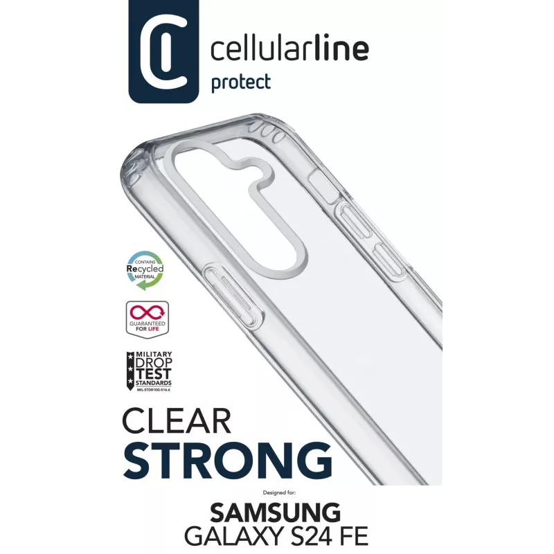 Cellularline CLEARDUOGALS24FET Clear Strong Case für Samsung S24 FE, transparent